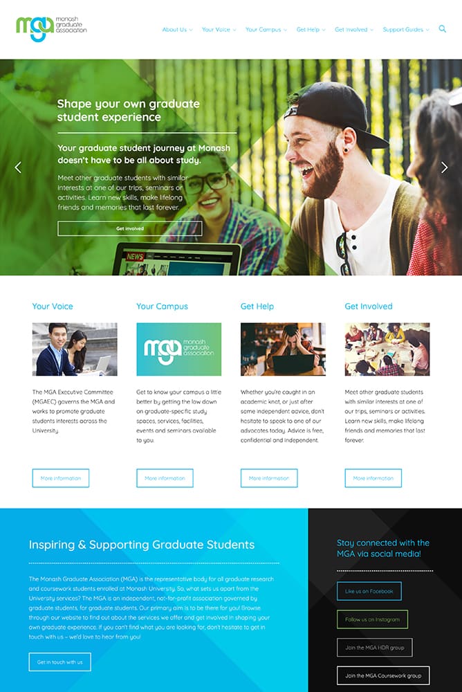 Homepage MGA Monash Graduate Association
