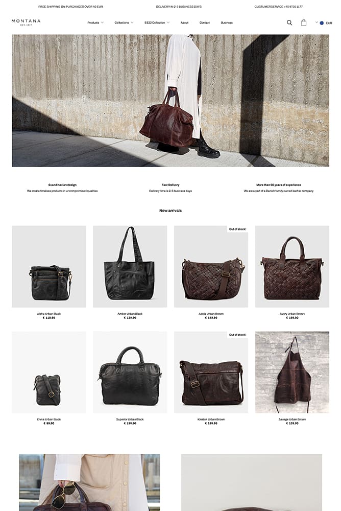 MONTANA EST 1957 Danish designed leather bags accessories