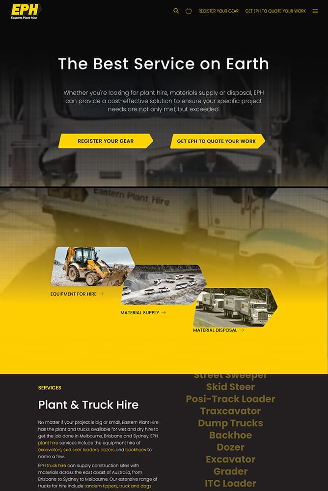 Plant and Truck Hire Melbourne Sydney and Brisbane Eastern Plant Hire