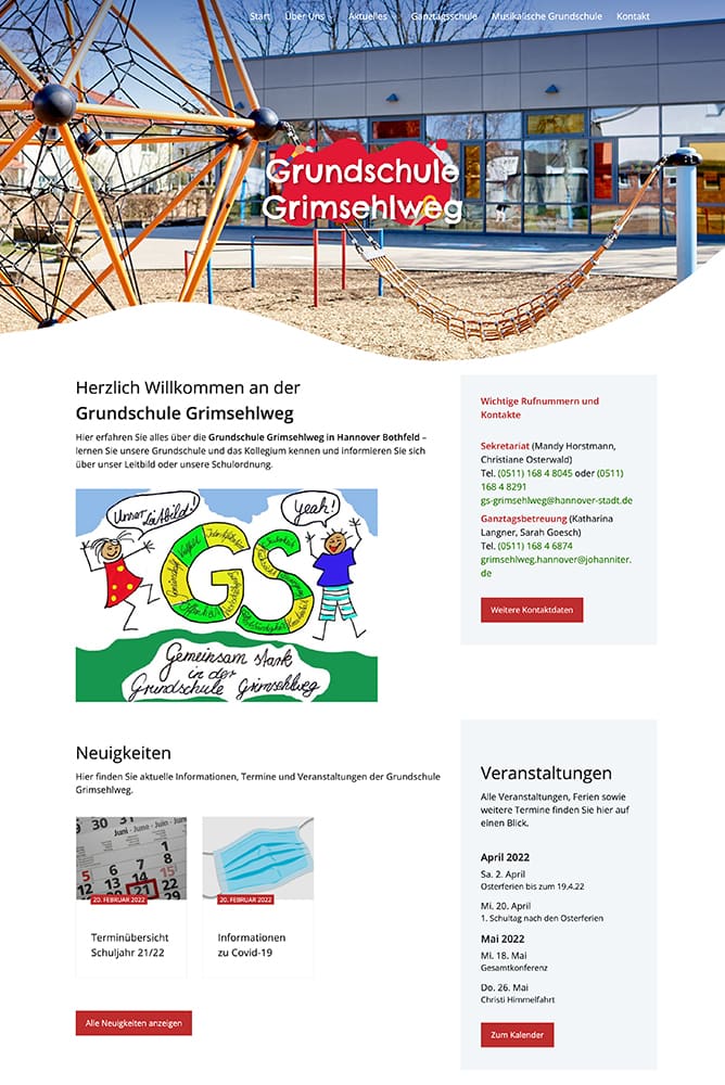 Start Grundschule Grimsehlweg Hannover Bothfeld
