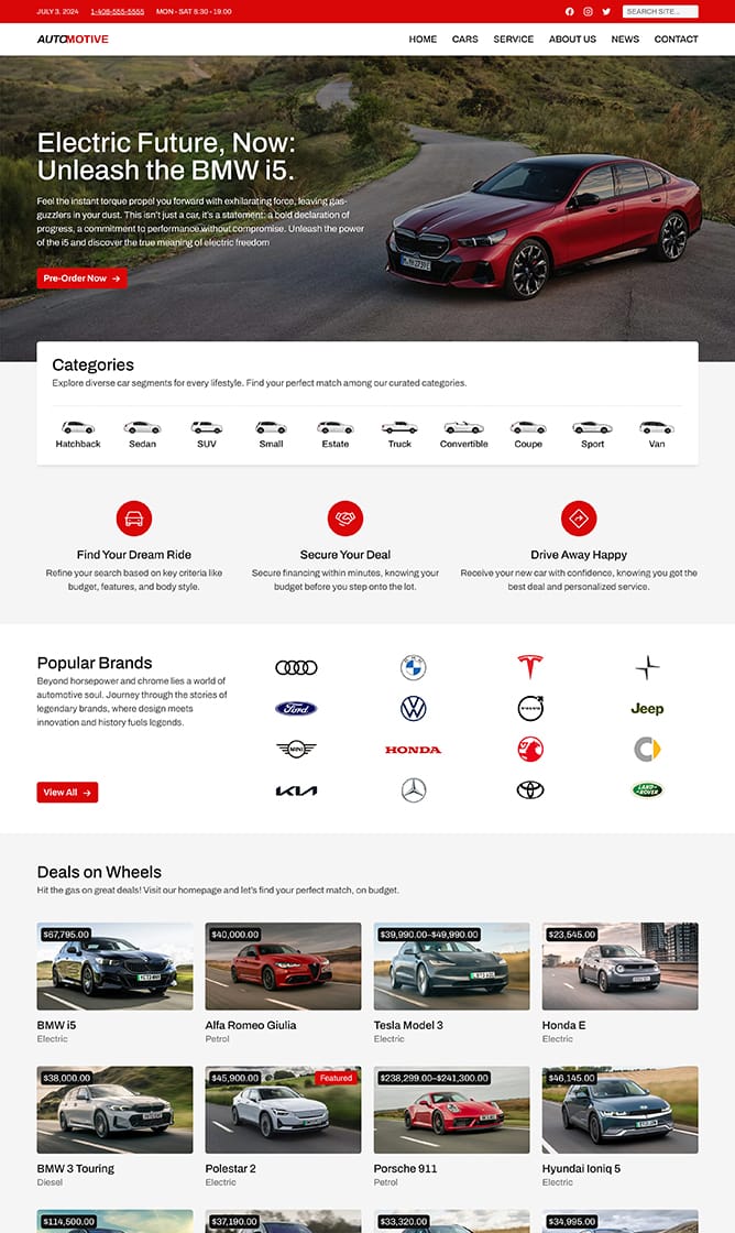 site automotive elementor